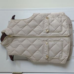 J Crew puffer vest size petite medium, ivory